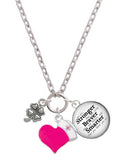 Hot Pink Four Leaf Clover Nurse Necklace R97258