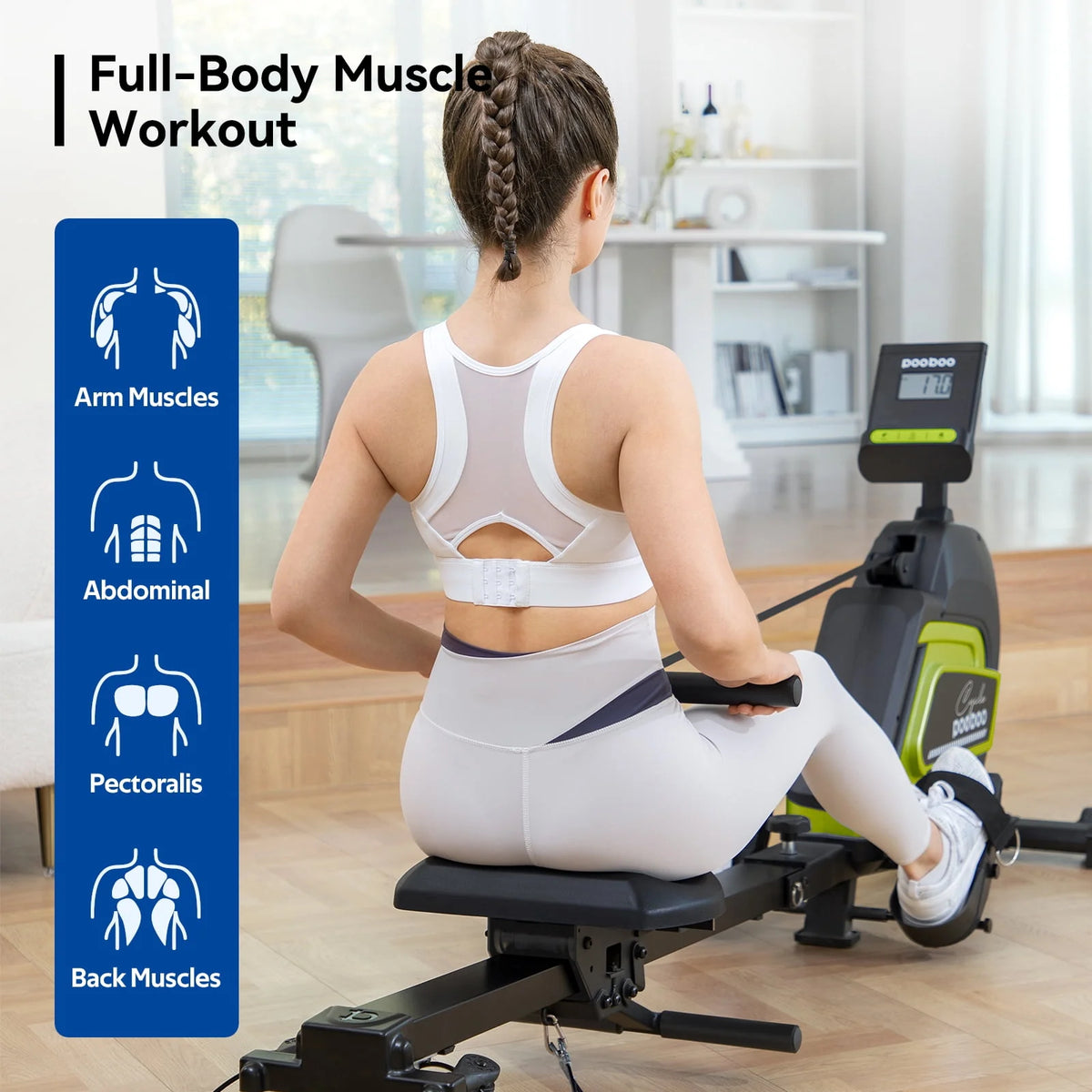 Magnetic Rowing Machine Foldable with 8 Level Adjustable Resistance Q49883