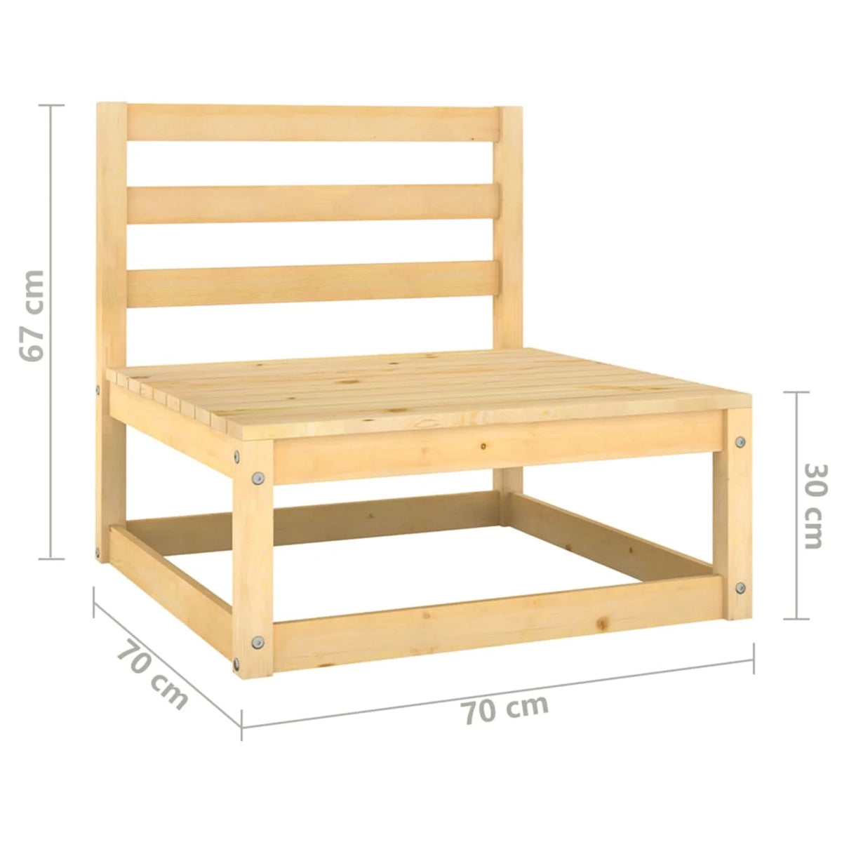 4-Seater Patio Sofa with Cushions Solid Wood Pine P340424