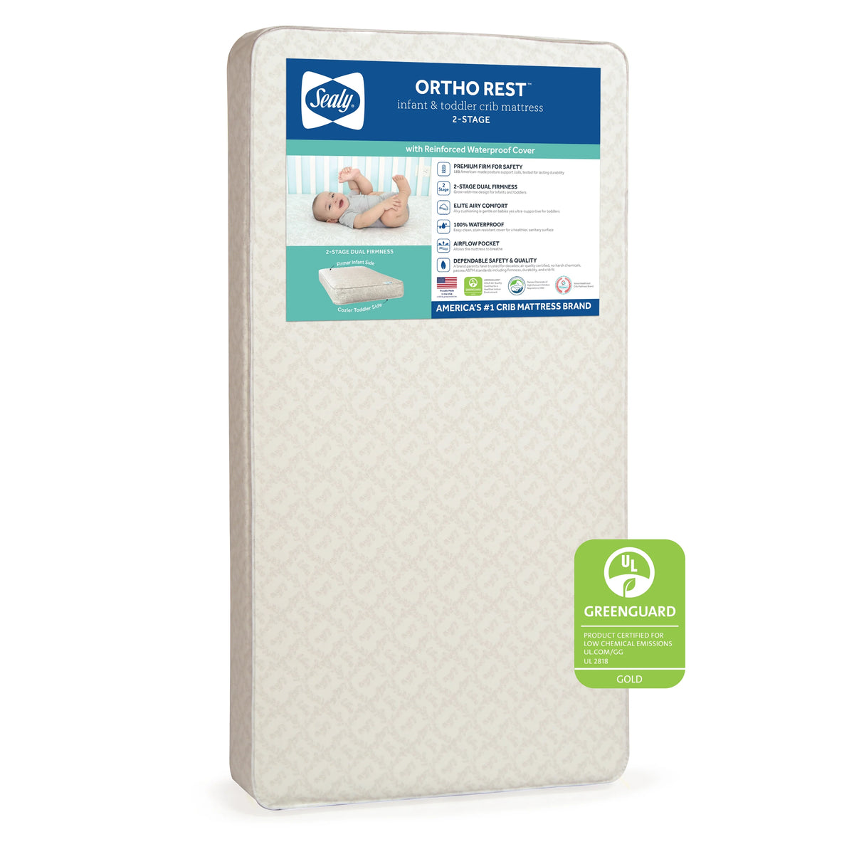 2-Stage Innerspring Baby Crib and Toddler Mattress D978