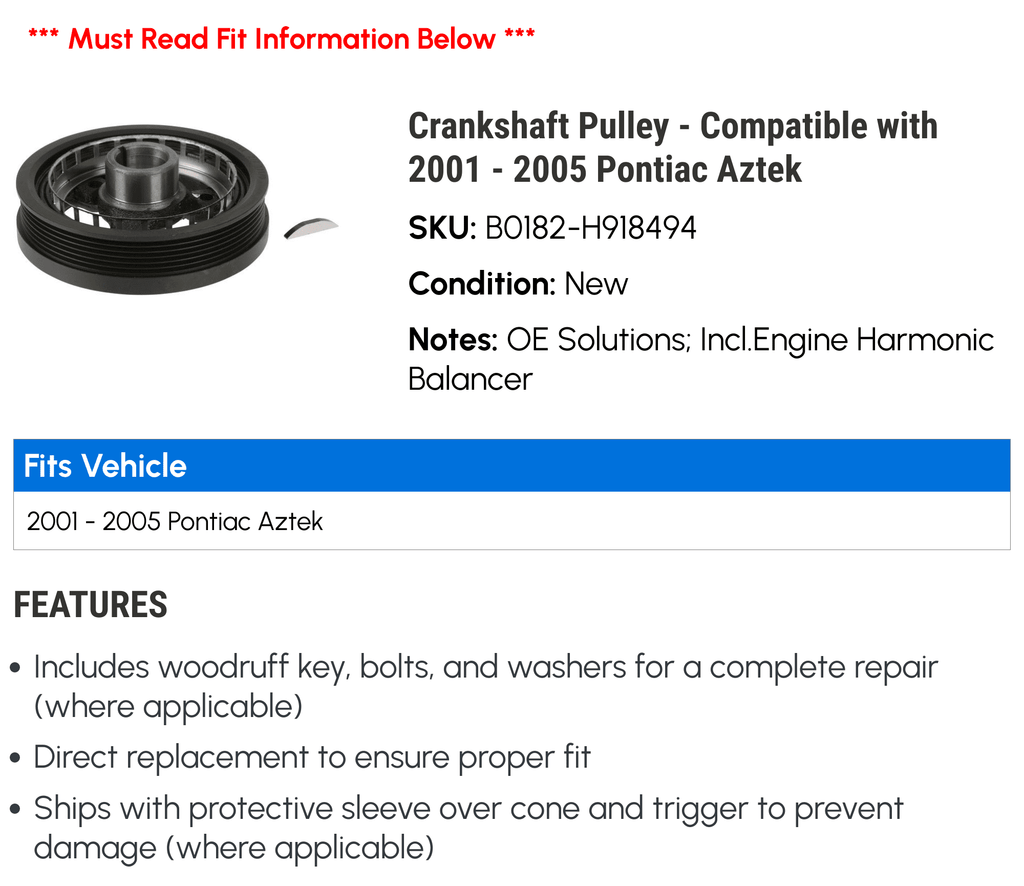 Crankshaft Pulley T502