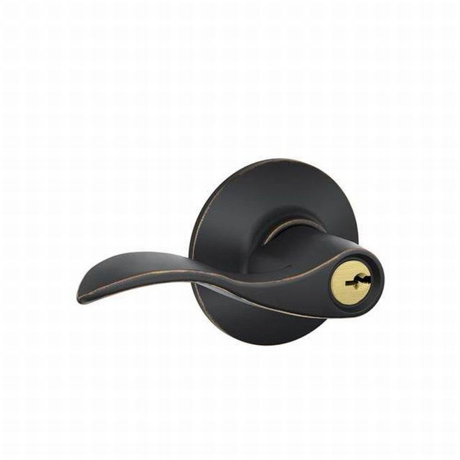 Aged Bronze Left Hand Accent Lever Storeroom Lock Z11485